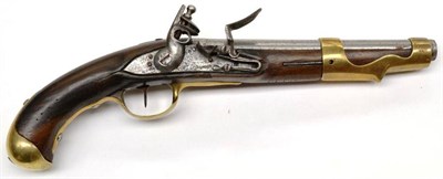 Lot 492 - A French 1775 Pattern Flintlock Cavalry Pistol, the 23cm steel barrel engraved 1763 to the tang and