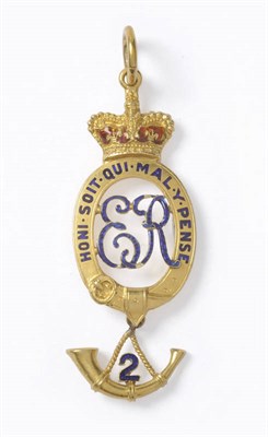 Lot 238 - An Enamelled Order of the Garter Pendant, the oval buckled body enamelled with HONI SOIT QUI...