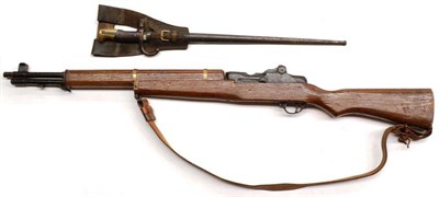 Lot 496 - A Carved Wood Dummy Practise Rifle, with metal mounts and leather sling; a French Model 1874...