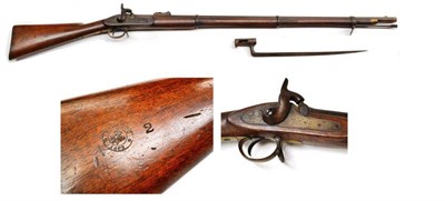 Lot 497 - A Victorian Enfield 1853 Pattern Rifle-Musket, the 99cm steel barrel with numerous Ordnance...