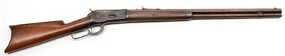 Lot 521 - A Winchester `Model 1886' 40-65 WCF Lever Action Repeating Rifle, numbered 52108, the 64cm...