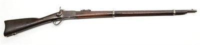 Lot 523 - An American Peabody .45 Calibre Rimfire Rifle, the 84cm browned steel barrel with hinged ladder...