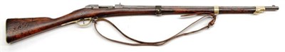 Lot 526 - A French M1874 Gras Bolt Action Three Band Rifle, the 70cm steel barrel numbered 22492, stamped...