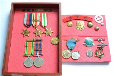 Lot 17 - A Second World War Group of Five Medals, comprising 1939-45 Star, Africa Star with 1ST ARMY...