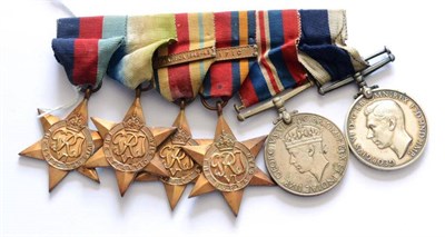 Lot 19 - A Second World War Naval Long Service Group of Six Medals, awarded to KX.81500 L.COWAN. S.P.O...