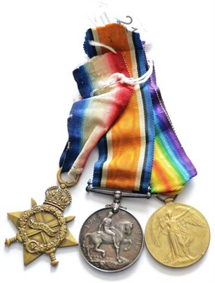 Lot 21 - A First World War Trio, awarded to 14614 PTE.J.KNIGHT. D. OF CORN.L.I., comprising 1914-15...