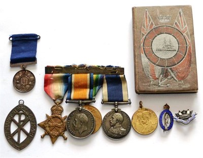 Lot 32 - A First World War Naval Group of Four Medals, awarded to J.4949, W.H.BROWN, L.S..R.N.,...