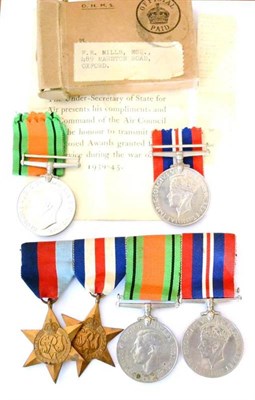 Lot 42 - A Second World War RAF Pair, awarded to LAC 1613483 F.E.MILLS, comprising Defence and War Medal, in