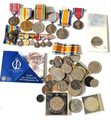 Lot 51 - A First/Second World War Group of Six Medals and the Miniatures,  awarded to 2.LIEUT.E.W.FRITH...