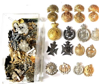 Lot 59 - A Collection of Seventy Six British Military Cap and Glengarry Badges, in brass, white metal,...