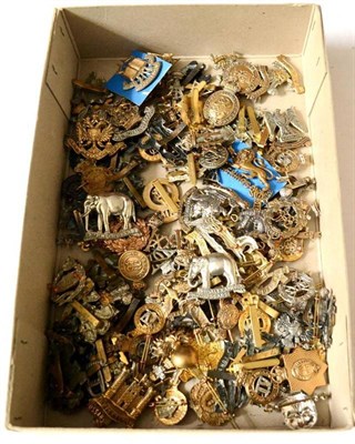 Lot 60 - A Collection of One Hundred and Seventeen British Military Cap Badges, in brass, white metal,...