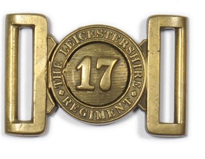 Lot 72 - An OR's Brass Waistbelt Clasp to the 17th The Leicestershire Regiment, of circular form