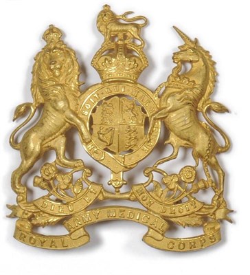 Lot 76 - An Officer's Gilt Brass Helmet Plate to the Royal Army Medical Corps, with King's crown