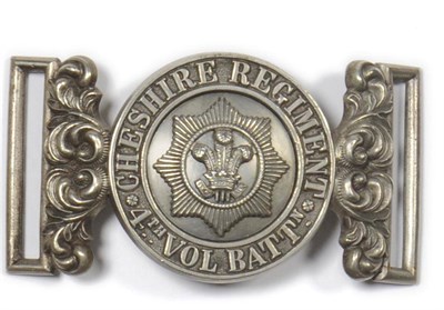 Lot 78 - A White Metal Waistbelt Clasp to the 4th Volunteer Battalion The Cheshire Regiment, with...