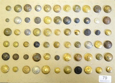 Lot 79 - A Collection of Sixty Six Commonwealth Forces Buttons, dating from Victorian to George VI, in...