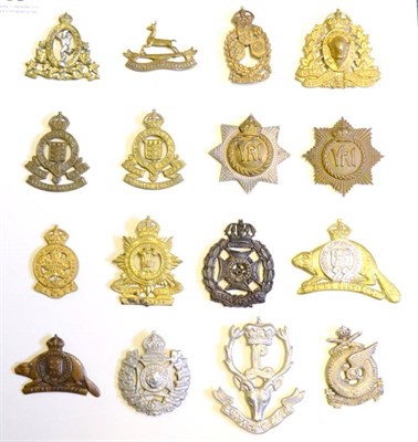 Lot 85 - A Collection of Sixteen Second World War Canadian Cap Badges, in brass, bronze, bi-metal and...