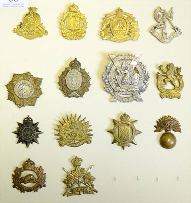 Lot 86 - A Collection of Fourteen Second World War Canadian Cap Badges, in brass, bronze, bi-metal and white