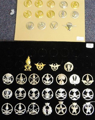 Lot 89 - A Collection of Thirty Nine Post Second World War French and Italian Army Badges, in gilt metal...