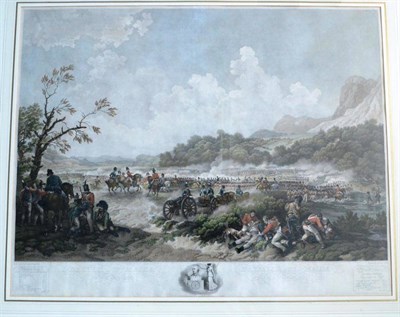 Lot 93 - Cardon after de Loutherbourg, `Battle of Maida, 4th July 1806',  hand-coloured stipple...