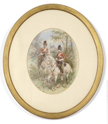 Lot 100 - Orlando Norie , Portrait Study of Two Mounted Troopers of the 2nd Dragoons (Royal Scots Greys),...