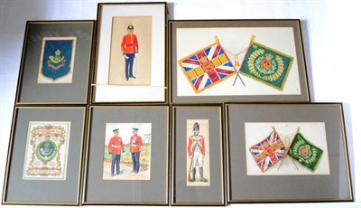 Lot 116 - The Durham Light Infantry - a Collection of Seven Watercolours:- W.A.Mann, Portrait of an...