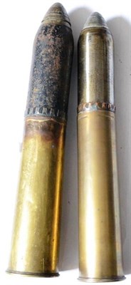 Lot 134 - A First World War 13lb Shell, the brass case dated 1915, and 18lb shell dated 18/11/05 (2)