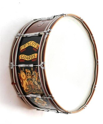 Lot 137 - A Bass Drum to the 1st Bn. Scots Guards, decorated with Battle Honours up to Gulf 1991, the...