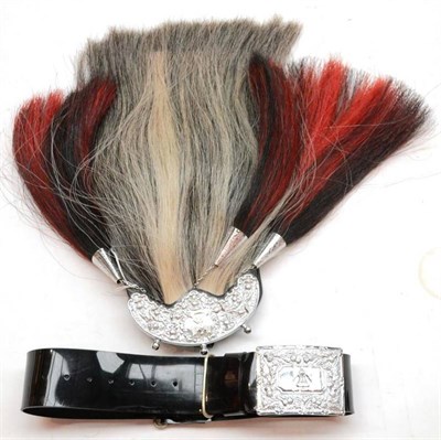 Lot 138 - A Horsehair Sporran to the Scots Dragoon Guards (Scots Greys), with black leather pouch,...