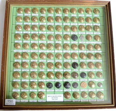 Lot 150 - A Collection of One Hundred and Eight Regular Infantry Buttons 1902-52, in brass, white metal,...