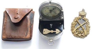 Lot 155 - A Second World War German Officer's ";Bezard"; Pocket Compass, in a white metal folding case of...