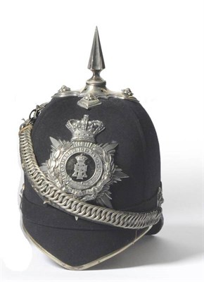 Lot 167 - A Victorian OR's Spiked Blue Cloth Helmet to the 1st Volunteer Battalion Yorkshire Regiment...