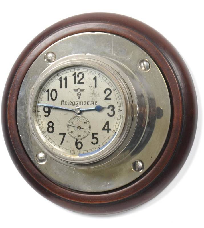 Lot 208 - A Rare Second World War German U-Boat Kriegsmarine Timepiece, signed Junghans, type J30D eight...