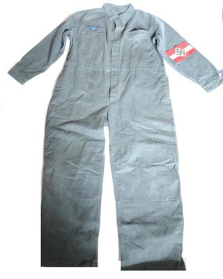 Lot 214 - A Pair of German Third Reich Hitler Youth Luftwaffe Flakhelfer Overalls, in blue/grey...