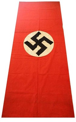 Lot 227 - A German Third Reich NSDAP Banner, in red cotton, each side applied with a white linen roundel...