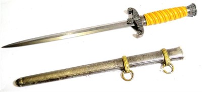 Lot 233 - A German Third Reich Army Officer's Dagger, the unmarked steel blade with billet marks to the tang