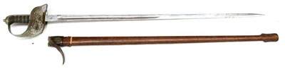 Lot 250 - A George VI 1897 Pattern Infantry Sword, the 82.5cm fullered steel blade etched with the Royal...