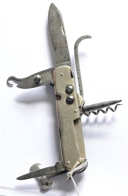 Lot 255 - A Sportsman's Folding Pocket Knife by G Butler & Co., Sheffield, set with a number of tools...