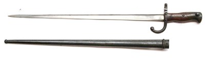 Lot 259 - A French Model 1874 Gras Bayonet, the T section steel blade engraved Mre d'Armes de St Etienne,...