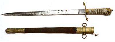 Lot 268 - An Edwardian Royal Navy Midshipman's Dirk, the 45.5cm steel blade double edged for the last...