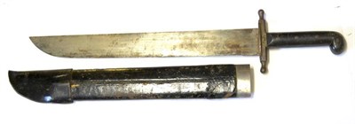 Lot 272 - A German Sidearm (Hanger), the 46.5 cm single edge broad steel blade with a deep fuller to one side