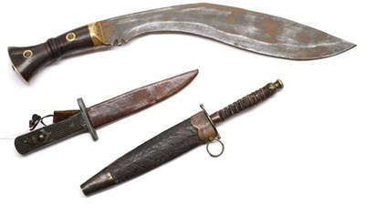 Lot 276 - A British Military Issue Kukri, the blade stamped CO I  with arrow head over I, G 1917 37, with...