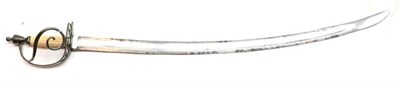 Lot 281 - A Late 18th Century Irish Horseman's Sword, the 78cm single edge curved steel blade stamped...