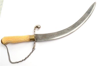 Lot 294 - A Copy of a Naval Dirk, with 28cm double edge curved steel blade, the nickel scrolling...