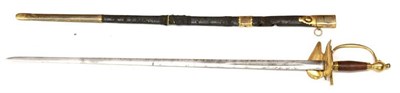 Lot 296 - A 1796 Pattern Heavy Cavalry Officer's Dress Sword, the 81cm double edge steel blade with a...