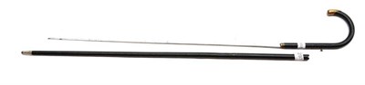 Lot 297 - An Early 20th Century French Black Painted Steel Swordstick,  the 60.5cm square section...