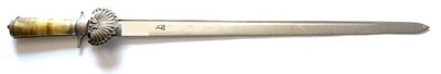 Lot 304 - An 18th Century Continental Hunting Hanger, the 51cm single edge straight steel blade with a narrow