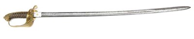 Lot 316 - A Victorian 1827 Pattern Naval Sword, the 74cm single edge fullered steel blade etched with...