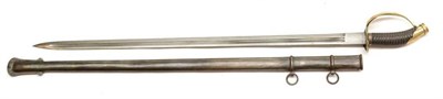 Lot 321 - A Russian Artillery Sword, the 77.5cm single edge double fullered steel blade stamped I.I.F. over a