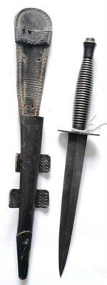 Lot 328 - A Third Pattern Fighting Knife, with blued machine forged steel blade, the oval crossguard...