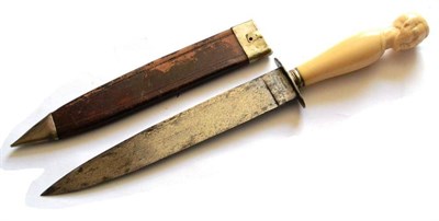 Lot 329 - A Victorian Bowie Knife, the 20cm single edge spear point steel blade stamped V crown R and...